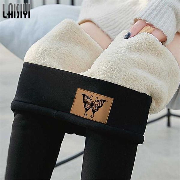 winter women's leggings plus size leggings 4xl 5xl velvet warm pants high waist comfort pants keep warm flexible leggin 211108, Black